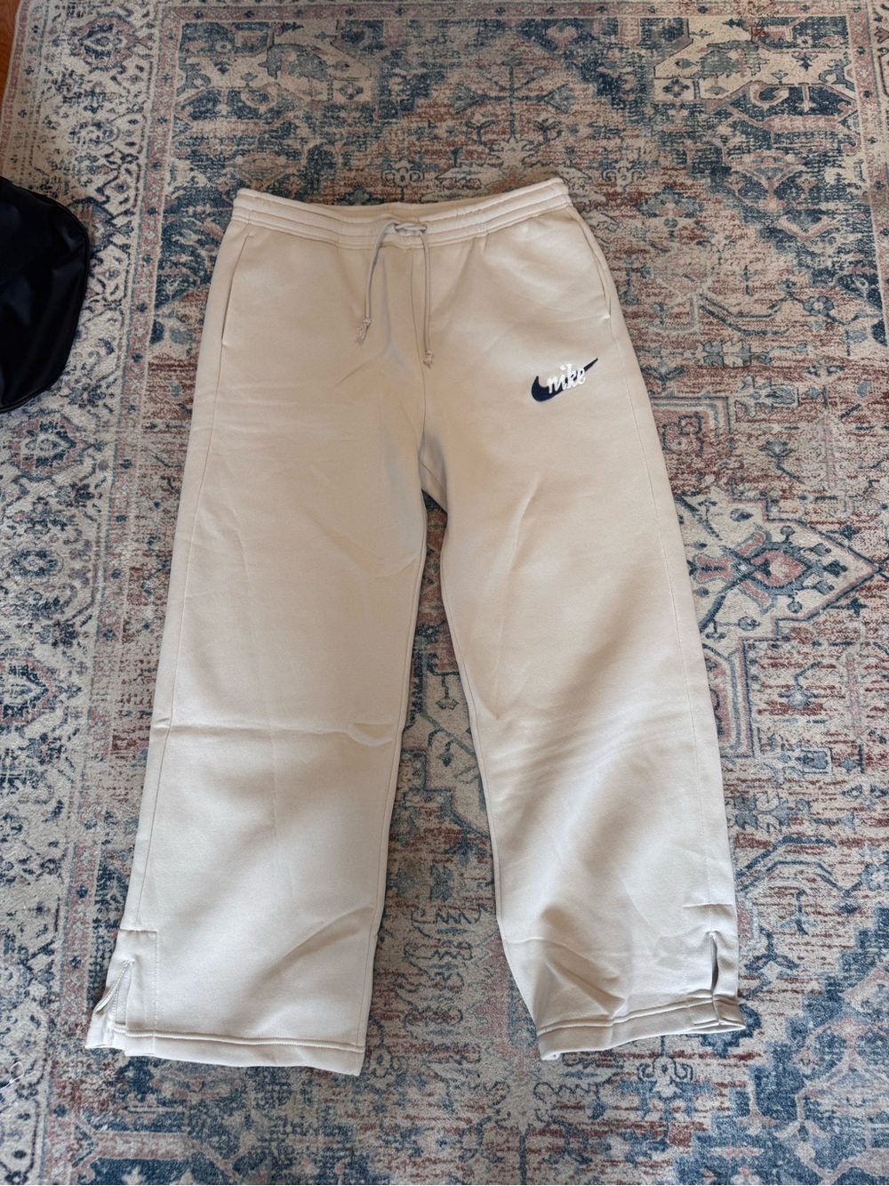 Nike Cream Sweatpants with Black Swoosh